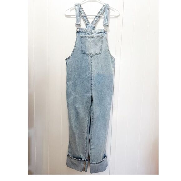 WeWoreWhat Denim - WeWoreWhat basic denim boyfriend relaxed overall light wash size extra small